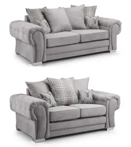 Valencia 3+2 Grey Scatter Back Cushions