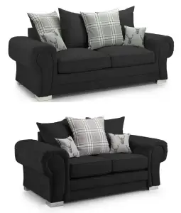 Valencia 3+2 Black Scatter Back Cushions