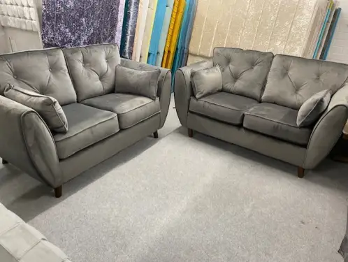 Click Here To Enlarge This Photo Of Grey Plush Velvet 2 &plus; 2