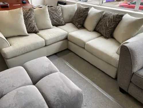Click Here To Enlarge This Photo Of Light Grey Corner Scatter Back Cushions