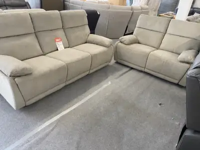 Beige 3+2 Power Recliner