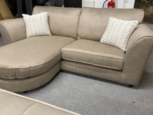 Click Here To Enlarge This Photo Of Beige corner chaise Left or Right hand
