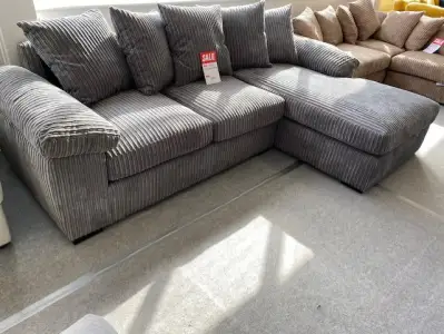 Jumbo Cord Corner Grey Scatter back