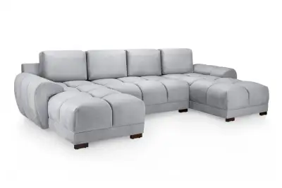Aston U Shape Sofa Grey - Camel - Cream