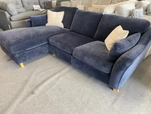 Click Here To Enlarge This Photo Of Navy Blue Corner Chaise Sofa