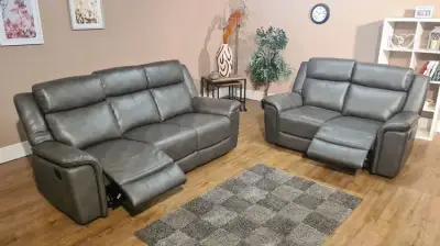 TORINO Manual RECLINER 3&plus;2 SOFA SET GREY