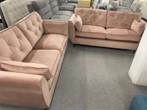Click Here To Enlarge This Photo Of Pink plush velvet 3&plus;3