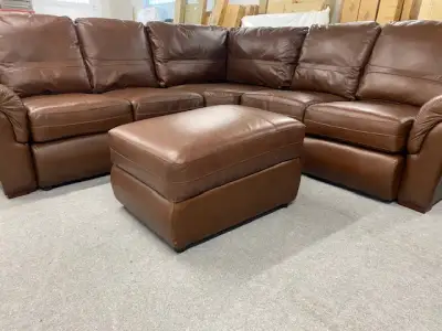 Leather corner + storage footstool