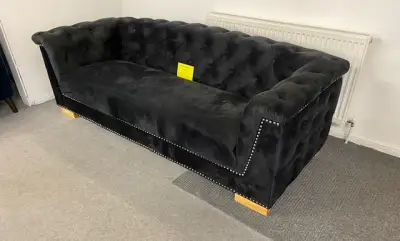 Black velvet 3 seater