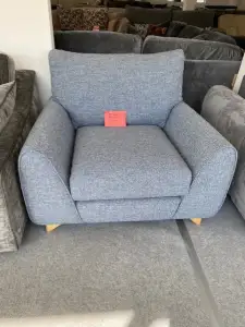 Chair in blue tweed
